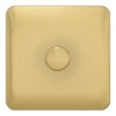 Lisse 1-Gang 1-Way 250W Mains Dimmer Satin Brass