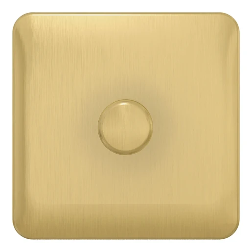 Lisse 1-Gang 1-Way 250W Mains Dimmer Satin Brass