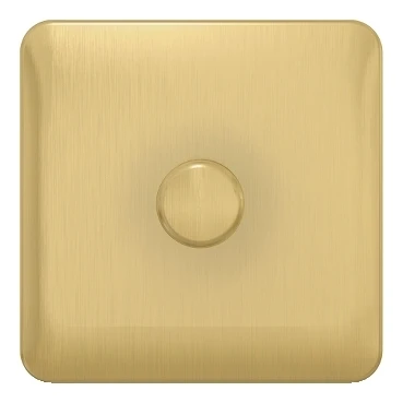 Lisse 1-Gang 1-Way 250W Mains Dimmer Satin Brass