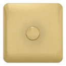 Lisse 1-Gang 1-Way 250W Mains Dimmer Satin Brass