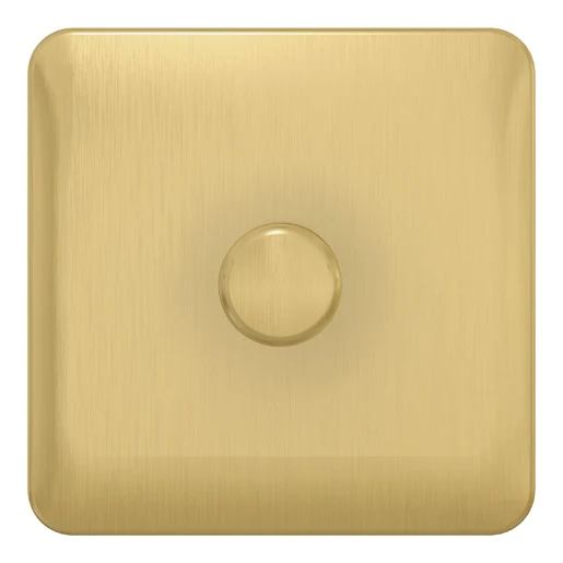 Lisse 1-Gang 1-Way 250W Mains Dimmer Satin Brass