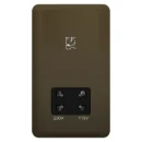 Lisse 2-Gang 115/230V Shaver Socket Mocha Bronze / Black