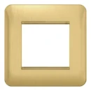 Lisse 1-Gang 2-Module Euro Plate Satin Brass / White