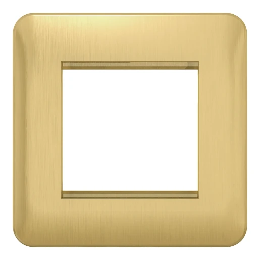 Lisse 1-Gang 2-Module Euro Plate Satin Brass / White