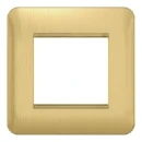 Lisse 1-Gang 2-Module Euro Plate Satin Brass / White
