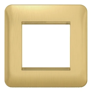 Lisse 1-Gang 2-Module Euro Plate Satin Brass / White