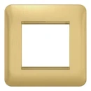 Lisse 1-Gang 2-Module Euro Plate Satin Brass / White