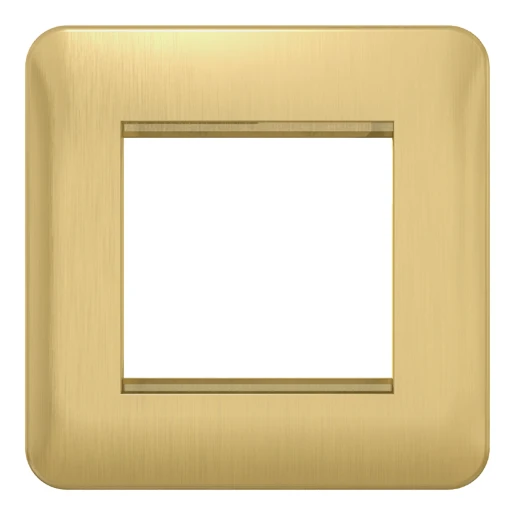 Lisse 1-Gang 2-Module Euro Plate Satin Brass / White