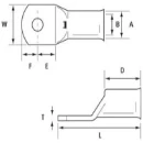 Copper Tube Terminals For Cable Size 120mm² - Stud Size 16mm