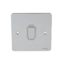 Ultimate Flat Plate Switch 1-Gang 2-Way 16A 230VAC White Insert Polished Chrome