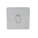 Ultimate Flat Plate Switch 1-Gang 2-Way 16A 230VAC White Insert Polished Chrome