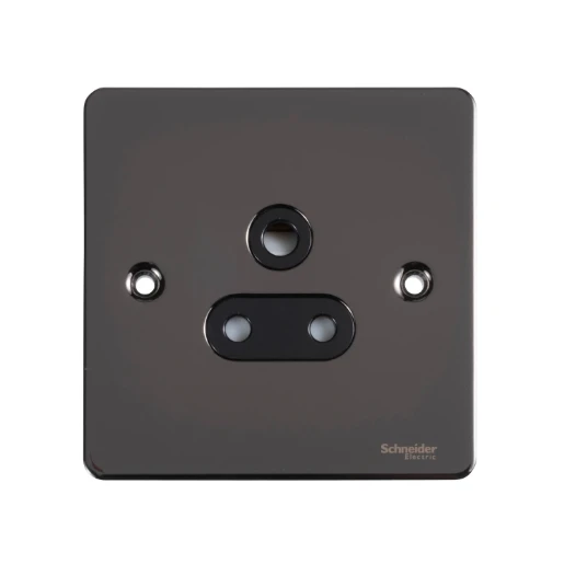 Ultimate Flat plate, unswitched socket, 1 gang, black nickel