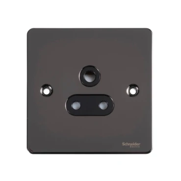 Ultimate Flat plate, unswitched socket, 1 gang, black nickel