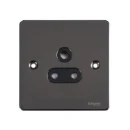 Ultimate Flat plate, unswitched socket, 1 gang, black nickel