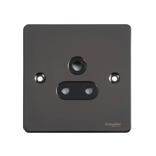 Ultimate Flat plate, unswitched socket, 1 gang, black nickel