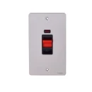 Ultimate Screwless flat plate, 2-pole switch, 2 gangs, brass