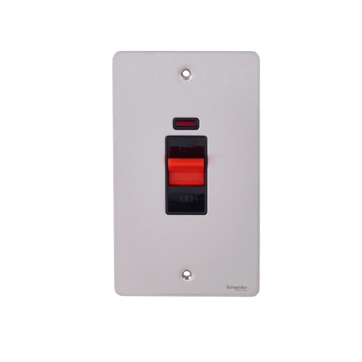 Ultimate Screwless flat plate, 2-pole switch, 2 gangs, brass