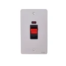 Ultimate Screwless flat plate, 2-pole switch, 2 gangs, brass