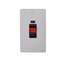 Ultimate Screwless flat plate, 2-pole switch, 2 gangs, brass