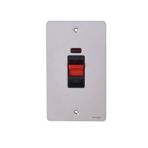 Ultimate Screwless flat plate, 2-pole switch, 2 gangs, brass