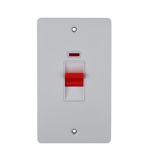 Ultimate Flat plate, 2-pole switch, 2 gangs, white metal