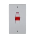 Ultimate Flat plate, 2-pole switch, 2 gangs, white metal