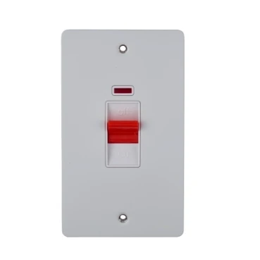 Ultimate Flat plate, 2-pole switch, 2 gangs, white metal