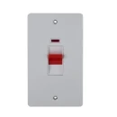 Ultimate Flat plate, 2-pole switch, 2 gangs, white metal