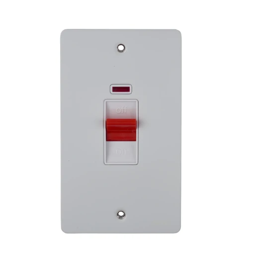 Ultimate Flat plate, 2-pole switch, 2 gangs, white metal