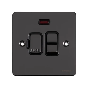Ultimate Flat plate, switched fused connection, neon, black nickel