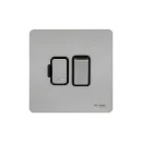 Connection Unit Double Pole Switched Fused Screwless 13A Stainless Steel Black
