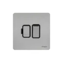 Connection Unit Double Pole Switched Fused Screwless 13A Stainless Steel Black