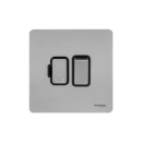 Connection Unit Double Pole Switched Fused Screwless 13A Stainless Steel Black
