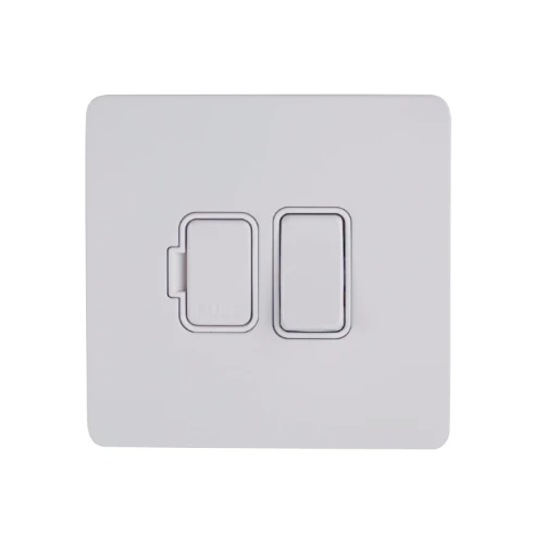 Connection Unit Double Pole Switched Fused Screwless 13A Painted White White