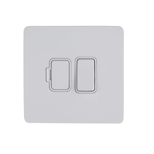 Connection Unit Double Pole Switched Fused Screwless 13A Painted White White