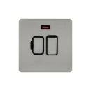 Ultimate Screwless flat plate, switched fused connection, neon, steel