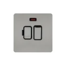 Ultimate Screwless flat plate, switched fused connection, neon, steel