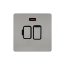 Ultimate Screwless flat plate, switched fused connection, neon, steel