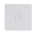 Ultimate, screwless flat plage RJ45 data socket, 1 gang, metal white/w