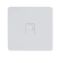 Ultimate, screwless flat plage RJ45 data socket, 1 gang, metal white/w