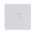 Ultimate, screwless flat plage RJ45 data socket, 1 gang, metal white/w