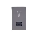 Ultimate Screwless Flat Plate Shaver Socket 230VAC White Insert Black Nickel