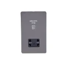 Ultimate Screwless Flat Plate Shaver Socket 230VAC White Insert Black Nickel