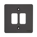 Ultimate, flat plate Grid system, 2 gangs, black nickel