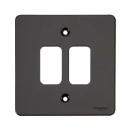 Ultimate, flat plate Grid system, 2 gangs, black nickel