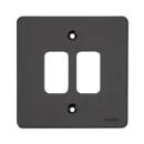 Ultimate, flat plate Grid system, 2 gangs, black nickel