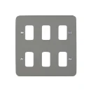 Ultimate Metal Clad Plate Grid System 6 Gangs Grey