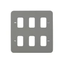 Ultimate Metal Clad Plate Grid System 6 Gangs Grey