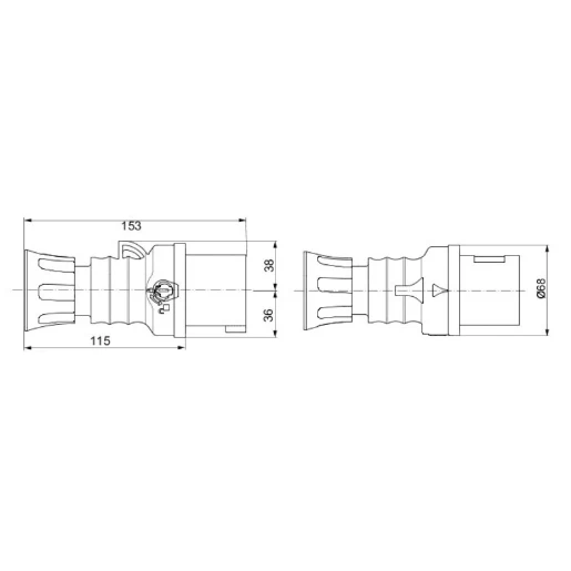 Plug 3P+N+E 6H 16A 400V 50/60Hz Red Halogen Free Plastic IP44