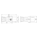 Plug 3P+N+E 6H 32A 400V 50/60Hz Red Halogen Free Plastic IP44